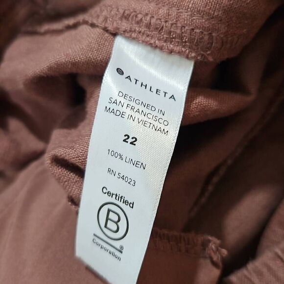 Athleta Cabo Linen 4" Short womens Size 22 Hearth Rose Lounge Summer NWOT - Picture 8 of 8